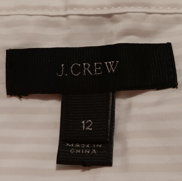 J. Crew Top FunnelNeck Striped Women Sz12 Pale Pink Long Sleeve High/Low - Picture 9 of 12